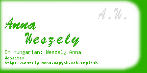 anna weszely business card